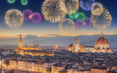 Feuerwerk über Florenz