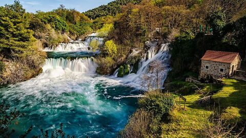 Ein Wasserfall im Krka