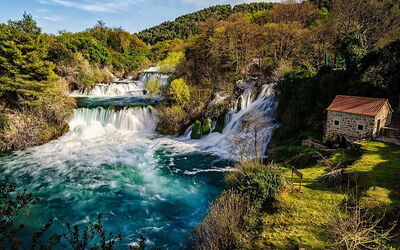 Ein Wasserfall im Krka