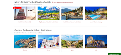 Easy Reserve Homepage, ausgewählte Themen