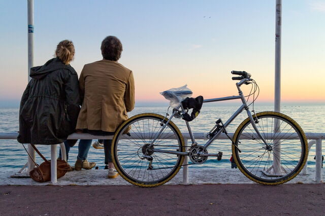 Sonnenuntergang an der Promenade in Nizza