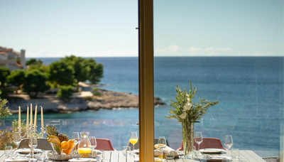 Villa Gloss, Aussicht beim Essen