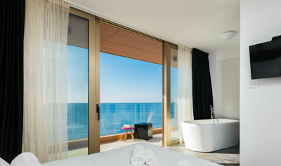 Ein Schlafzimmer in der Villa Gloss