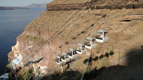Santorini Seilbahn, Griechenland