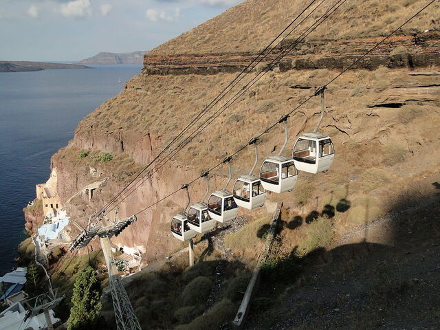 Santorini Seilbahn, Griechenland