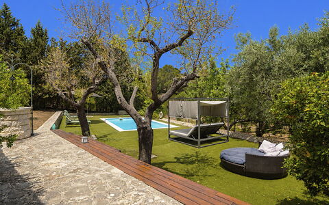 Can Coll: Garten, Schwimmbad, Schatten, Gartenmöbel, Hinterhof, Landscaping, Resort, Eco Hotel, Garten, Rasen