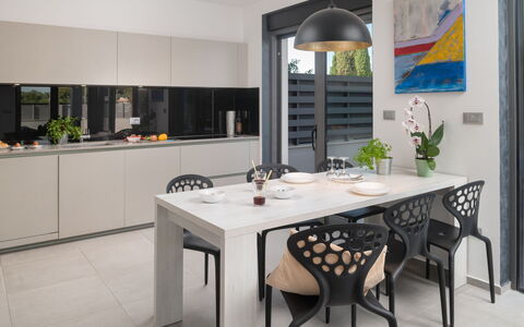 Villa Fasana: Möbel, Interior Design, Flooring, Wand, Küche & Esszimmer Tisch, Tabelle, Stuhl, Fussboden, Küche, Esszimmer