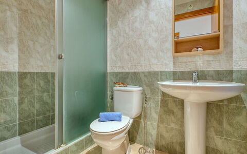 Benvinguts: Badezimmer, Eigentum, Zimmer, Grün, Fliese, Wand, Zapfhahn, Interior Design, Die Architektur, Bad Zubehör