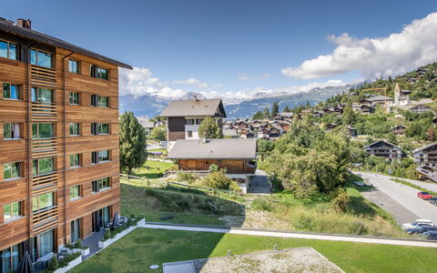Vercorin 9000: Gebäude, Wohnung, Gebirge, Eigentumswohnung, Steigung, Winter, Schnee, Hotel, Alpen, Balkon