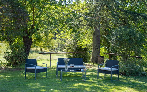 Villa Marina: Pflanze, Möbel, Schatten, Baum, Natürliche Landschaft, Vegetation, Gartenmöbel, Gras, Außenbank, Freizeit
