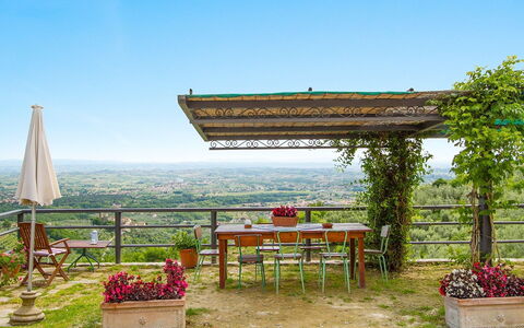 Podere Santa Lucia: Natürliche Landschaft, Himmel, Garten, Botanik, Baum, Gras, Ländliches Gebiet, Landschaft, Grundeigentum, Haus