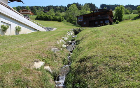 Wildbachl: Eigentum, Natürliche Landschaft, Gras, Haus, Ländliches Gebiet, Grundstueck, Weide, Wiese, Hütte, Wiese