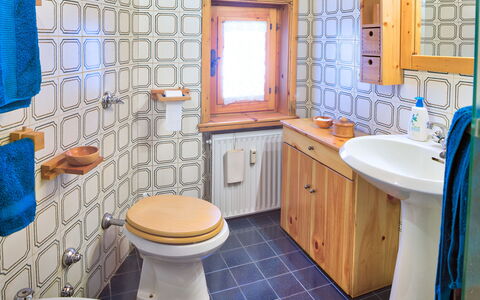 The Twins Apartment - Champoluc: Badezimmer, Eigentum, Zimmer, Blau, Interior Design, Fliese, Haus, Toilleten Sitz, Grundeigentum, Fussboden