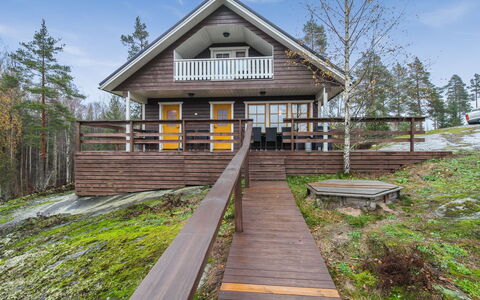 Dominus: Baum, Bank, Haus, Hütte, See, Teich, Wald, Blockhaus