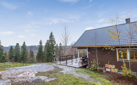 Dominus: Baum, Bank, Haus, Hütte, See, Teich, Wald, Blockhaus