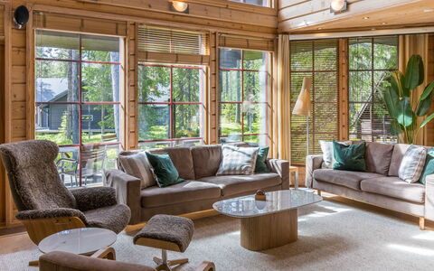 Villa Lumo (Ent. Ylläskyrö): Möbel, Interior Design, Holz, Flooring, Couch, Fussboden, Wohnzimmer, Decke, Holzboden, Zuhause
