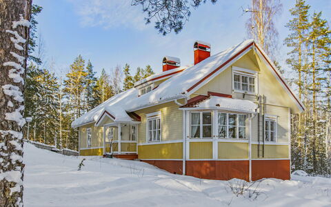 Villa Kukkapää: Holz, Hütte, Blockhaus, Wald, Schuppen, Gartenbauten, Lärche, Wald, Holzbeize