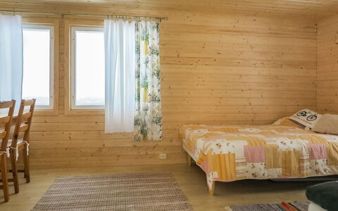 Inninniemi: Holz, Hütte, Blockhaus, Wald, Schuppen, Gartenbauten, Lärche, Wald, Holzbeize