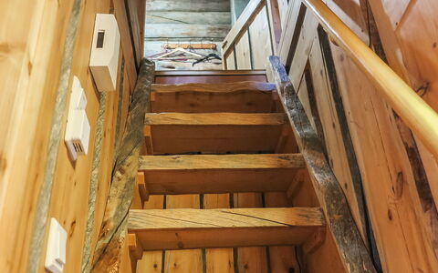 Tokkapirtti 3: Holz, Hütte, Blockhaus, Wald, Schuppen, Gartenbauten, Lärche, Wald, Holzbeize