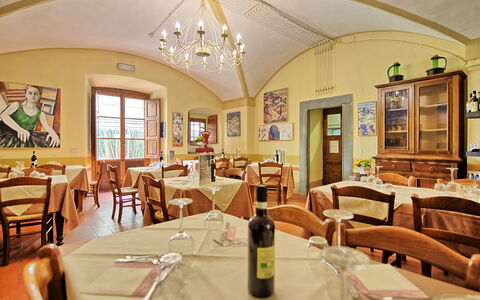 Montegufoni: Restaurant, Zimmer, Eigentum, Esszimmer, Gebäude, Interior Design, Grundeigentum, Tabelle, Möbel, Geschäft