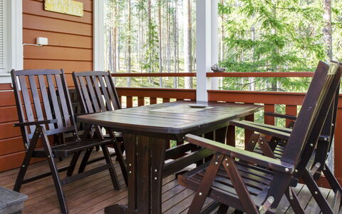 Otsopirtti, Maria: Möbel, Stuhl, Gartenmöbel, Tabelle, Holz, Tisch Im Freien, Küche & Esszimmer Tisch, Schatten, Garten, Regenschirm