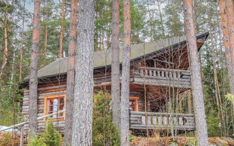 Mäntyniemi: Holz, Hütte, Blockhaus, Wald, Schuppen, Gartenbauten, Lärche, Wald, Holzbeize