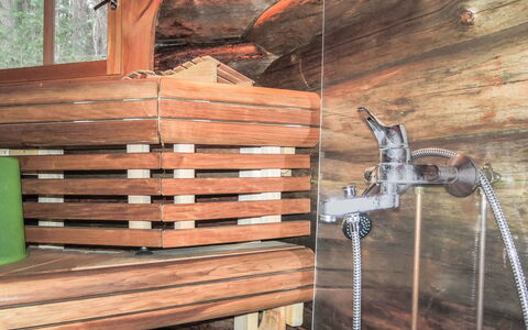 Mäntyniemi: Holz, Hütte, Blockhaus, Wald, Schuppen, Gartenbauten, Lärche, Wald, Holzbeize