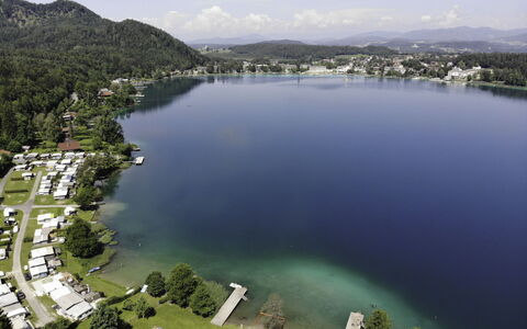 Klopeiner See 50: Wasservorräte, Gewässer, Natur, Natürliche Landschaft, Wasser, Reservoir, See, Luftaufnahmen, Tarn, Vogelperspektive