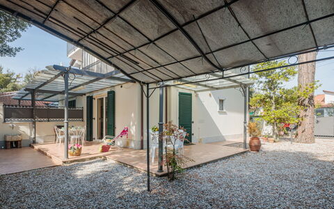 Marina Pietrasanta 255: Pflanze, Gebäude, Schatten, Fenster, Fassade, Strahl, Urban Design, Decke, Stadt, Baum