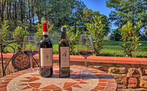 Sole Nel Prato: Trinken, Flasche, Alkoholisches Getränk, Likör, Weinflasche, Landschaft, Gras, Baum, Glasflasche, Wein