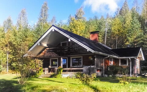 Saarijärvi: Holz, Hütte, Blockhaus, Wald, Schuppen, Gartenbauten, Lärche, Wald, Holzbeize