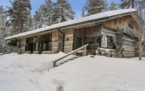 Vuokatinportti B 8: Holz, Schnee, Winter, Hütte, Einfrieren, Blockhaus, Lärche, Zweig, Steigung