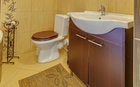 Chata Pod Grapom: Braun, Eigentum, Armatur, Toilleten Sitz, Bad Sink, Badezimmer, Toilette, Zapfhahn, Lila, Interior Design