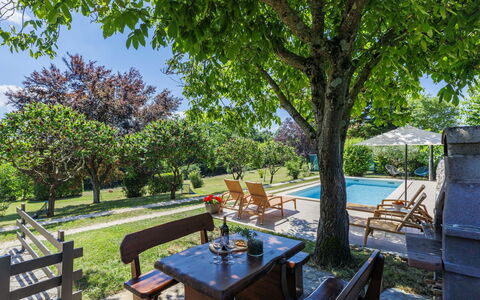 Tomazin: Strauch, Garten, Schatten, Landscaping, Rasen, Garten, Hinterhof, Estate, Eco Hotel, Gartenmöbel