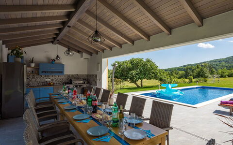 Villa Helena: Wasser, Himmel, Eigentum, Schwimmbad, Pflanze, Azurblau, Baum, Gras, Freizeit, Verbundwerkstoff