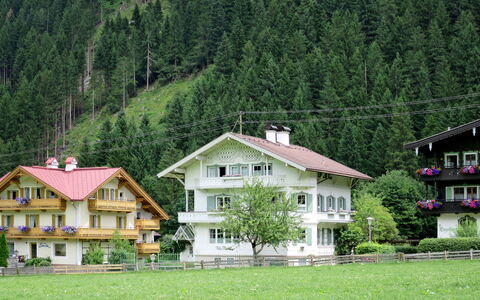 Mayrhofen 686: Gebäude, Pflanze, Berg, Natürliche Landschaft, Haus, Baum, Hochland, Grundstueck, Biome, Hütte