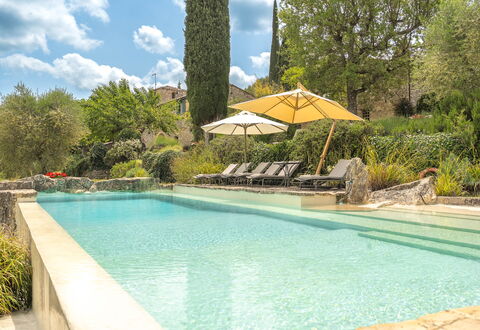 Camporempoli: Schwimmbad, Strauch, Garten, Water Feature, Landscaping, Eco Hotel, Resort, Estate, Hazienda, Hinterhof