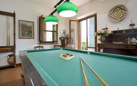 La Fonte: Billiard Raum, Billiard-Tisch, Schwimmbad, Zimmer, Erholungsraum, Spiele, English Billiards, Eigentum, Möbel, Tabelle