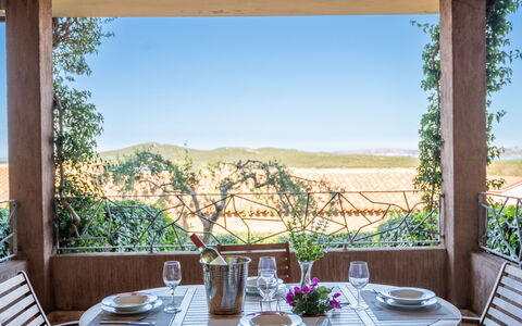 Porto Pozzo 618: Möbel, Tabelle, Stuhl, Küche & Esszimmer Tisch, Gartenmöbel, Tisch Im Freien, Schatten, Blumentopf, Balkon, Terrasse