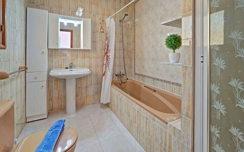 Castillo: Badewanne, Armatur, Sinken, Zapfhahn, Spiegel, Pflanze, Badezimmer, Interior Design, Fussboden, Flooring