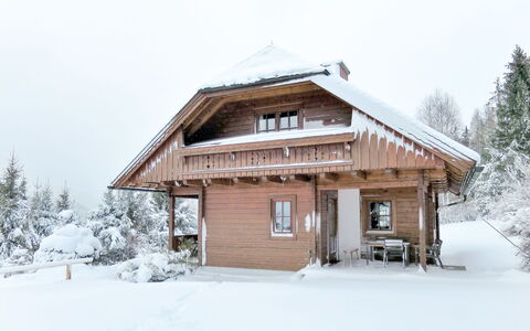 Simons Blockhütte: Schnee, Gebäude, Himmel, Pflanze, Fenster, Baum, Haus, Steigung, Holz, Hütte