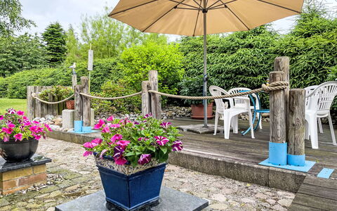 Pier 15 a: Blume, Pflanze, Blumentopf, Botanik, Regenschirm, Himmel, Baum, Zimmerpflanze, Schatten, Gartenmöbel