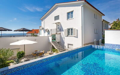 Crikvenica 723: Wasser, Himmel, Pflanze, Eigentum, Schwimmbad, Gebäude, Fenster, Azurblau, Schatten, Wolke