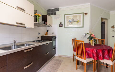 Cristina: Cabinetry, Countertop, Möbel, Tabelle, Sinken, Zapfhahn, Gebäude, Pflanze, Zimmerpflanze, Stuhl