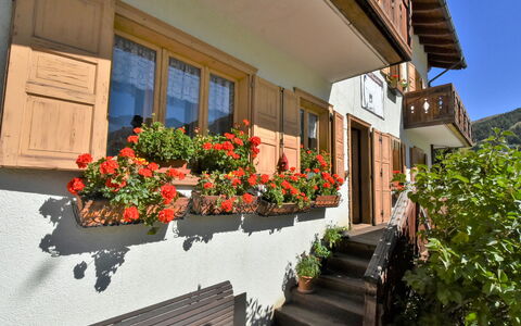Livigno 695: Pflanze, Blume, Gebäude, Eigentum, Fenster, Blumentopf, Blatt, Holz, Orange, Haus