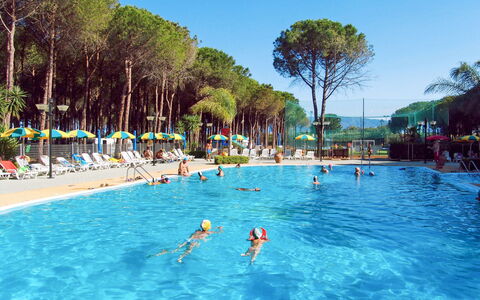 Camping Thurium: Wasser, Himmel, Schwimmbad, Baum, Azurblau, Stuhl, Erholung Im Freien, Gewässer, Freizeit, Pflanze