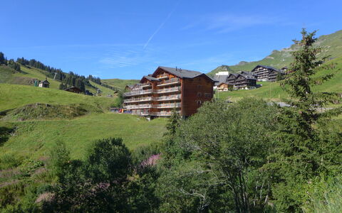 Les Crosets 606: Pflanze, Himmel, Gebäude, Natürliche Landschaft, Baum, Berg, Grundstueck, Steigung, Haus, Ground
