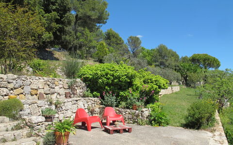 Le Cabanon: Vegetation, Strauch, Frühling, Hütte, Garten, Schatten, Hinterhof, Garten, Stuhl