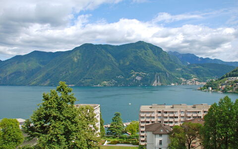 Apt. Lugano Majestic Panorama: Hochland, Natur, Himmel, See, Berg, Bergforms, Bergstation, Wasser, Gebirge, See