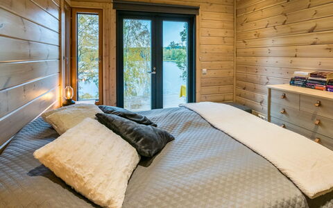 Villa Kurki: Holz, Hütte, Blockhaus, Wald, Schuppen, Gartenbauten, Lärche, Wald, Holzbeize